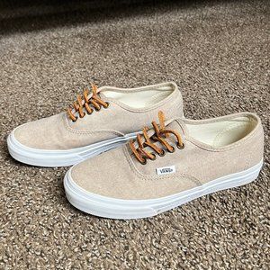 Vans Tan Tweed Leather Lace Women's Sneakers - Size 6.5